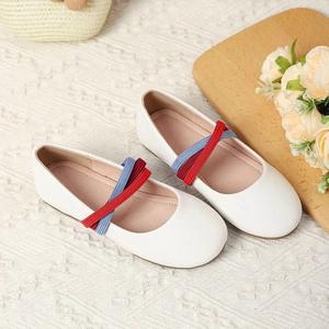 Chaussures plates pour enfants avec logo personnalisé, couleur unie, à lacets, pour bébé fille - Product Image 1