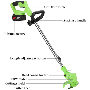 Tondeuse <span class=keywords><strong>à</strong></span> gazon électrique portable 21V <span class=keywords><strong>à</strong></span> batterie lithium, outil multifonction rechargeable sans fil, poignée télescopique, coupe DIY 120W - Product Image 5