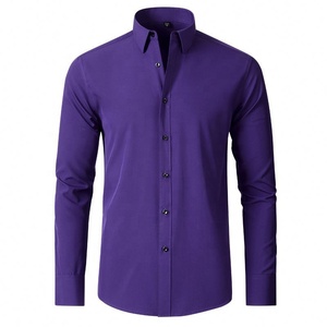 <span class=keywords><strong>Camicia</strong></span> Coreana <span class=keywords><strong>Slim</strong></span> <span class=keywords><strong>Fit</strong></span> Elasticizzata da <span class=keywords><strong>Uomo</strong></span>, <span class=keywords><strong>Camicia</strong></span> Sottile Casual Elegante per Affari - Product Image 4