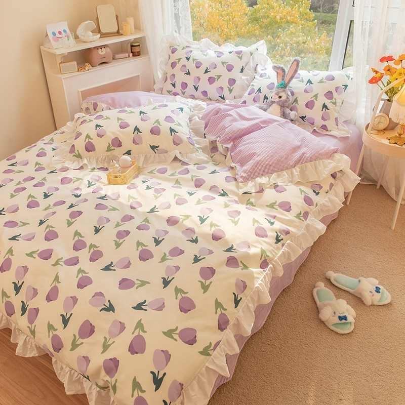 Kawaii Rainbow Bedding Set Cute Comfortable Sheets