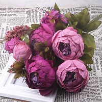 13 pivoines artificielles de style européen pour la décoration de salon, de salle à manger et de mariage