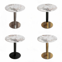 Tables à manger en marbre pour hôtels commerciaux, cafés, tables circulaires/petites modernes et minimalistes, durables, faciles à nettoyer, pour les réunions