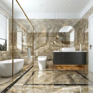 Carreaux émaillés en fil d'or à faible Absorption d'eau de haute qualité, aspect marbre mural, carreaux de sol en céramique nitrifiée, matériau du sol - Product Image 6