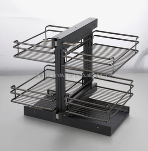 Accessoires d'armoires de cuisine kits de cuisine en fil de chrome d'<span class=keywords><strong>angle</strong></span> magique avec curseurs à fermeture douce - Product Image 5
