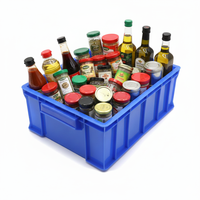 Caisse en plastique ZNPB006 robuste, empilable, emboîtable, recyclable et écologique pour le stockage de pots à épices, de bouteilles de condiments et autres contenants.