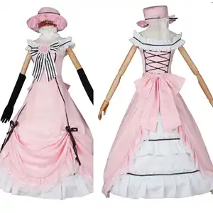 Neue Fabrik schwarzer Butler Ciel Phantomhive Robin-Kleid Cosplay Kostüm japanisches Anime-Karneval Partyuniform für Mädchen Frauen