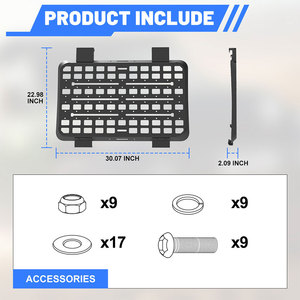 Ambull - Estante de Almacenamiento Lateral para Ventana Trasera de Jeep Wrangler JL 2018-2026, 4 Puertas, Panel Molle Metálico para Ventana Trasera - Product Image 4