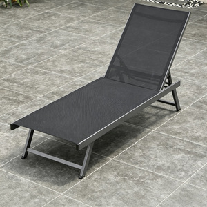 Chaise longue pliable en textilène anti-corrosion <span class=keywords><strong>avec</strong></span> dossier inclinable réglable pour <span class=keywords><strong>jardin</strong></span>, bord <span class=keywords><strong>de</strong></span> mer et piscine, rangement facile - Product Image 4