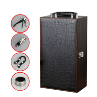 Boîte cadeau en bois portable pour vin, logo personnalisé, coffret de rangement pour bouteille de vin en bois dur, pour mariage, anniversaire, cadeau d'entreprise