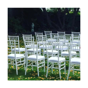 Sillas Chiavari Tiffany Apilables para Banquetes y Bodas, Sillas de Metal Dorado y Blanco para Eventos, Bodas y Hoteles, Venta al por Mayor - Product Image 1