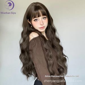 วิกผมคลุมศีรษะเต็มศีรษะสำหรับผู้หญิง <span class=keywords><strong>ผม</strong></span><span class=keywords><strong>ยาว</strong></span>หยิกเป็นลอนธรรมชาติ ดูฟู ดูสบายๆ แบบด้าน ผ้าไหมม้วน สไตล์เกาหลี สไตล์หวาน ผลิตด้วยเครื่องจักร - Product Image 3