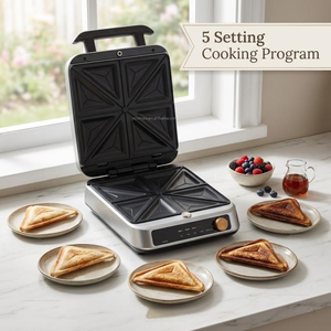 Gaufrier multifonction premium, 5 fonctions de cuisson à verrouillage magnétique, maintien de la chaleur NTC, plaque de 250x230mm, gaufrier <span class=keywords><strong>3</strong></span>-en-1 détachable - Product Image 5