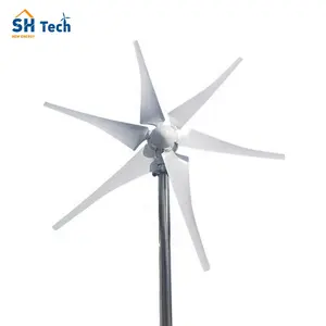 Temiz enerji 1kw 12v 24v 48v yatay rüzgar rüzgar türbini jeneratör ev kullanımı için ücretsiz MPPT denetleyici