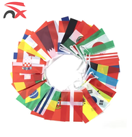 Bas Prix Vente Chaude 21*14 Cm 20*28 Cm Polyester National Bunting Drapeau Chaîne Pays Drapeau Bannière pour Drapeau Suspendu Décoratif