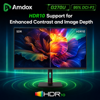 27 Zoll 4K UHD Büromonitor HDR10 95% DCI-P3 Verstellbarer Standfuß für Workstation