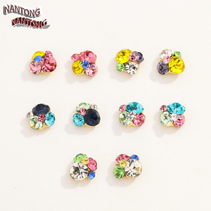 Strass en forme de fleur de Nantong 7x7mm à dos plat, couleurs bonbon soda, accessoires de bijoux pour ongles DIY - Product Image 1