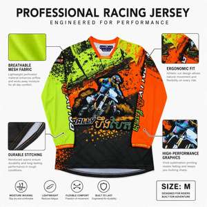 Jersey de Motociclismo Personalizado, Impermeable, 180g, Unisex, Manga Larga, <span class=keywords><strong>para</strong></span> Adultos, Motocross MX Todoterreno, Transpirable, de Secado Rápido - Product Image 6