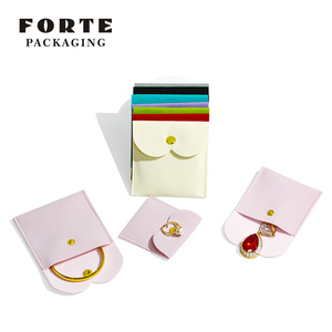 FORTE <b>Small</b> <b>Lock</b> Buckle Jewelry Bags Pouch Jewelry Packaging Custom logo Microfiber Jewelry Pouch - Product Image 5