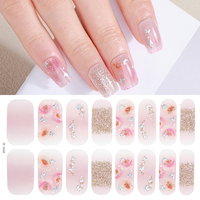 Nouvelles Bandes de Gel UV Non Toxiques SS26 Rose Bébé Dégradé Pailleté avec Nœud Papillon, Haute Flexibilité, Ajustement Parfait des Bords, Idéales pour l'Art des Ongles en Salon