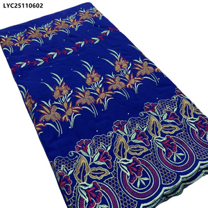 Última Tela de Encaje de Algodón Suizo con Bordado Floral de Dubái al por Mayor para Ropa de Mujer, Tela de Encaje de Algodón Suizo Voile - Product Image 3