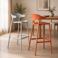 Tabouret de bar minimaliste de style nordique, multicolores, empilables, en plastique, chaise haute de bar pour la maison, l'îlot de cuisine, le comptoir