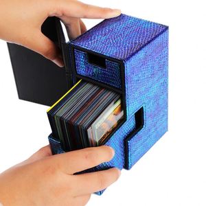 Caja de Almacenamiento de Doble Puerta para Cartas Coleccionables, Diseño de Serpiente Azul, en Cuero PU, para Suministros de Coleccionistas de TCG - Product Image 4