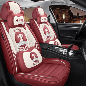 Полный комплект универсальных чехлов на автомобильные сиденья из ПВХ и кожи 5d с подушкой для автомобильного сиденья автомобильные аксессуары - Product Image 5