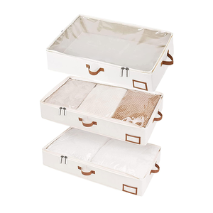 의류 및 침구용 침대 밑으로 쉽게 접을 수 있는 대용량 투명 접이식 나일론 보관 용기 - Product Image 1