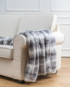 <span class=keywords><strong>Couverture</strong></span> en vison super douce et soyeuse, rayures grises, surdimensionnée, Chinchilla, ombre, <span class=keywords><strong>renard</strong></span>, charbon, fausse <span class=keywords><strong>fourrure</strong></span>, pour canapé et canapé - Product Image 6