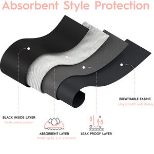 Bragas de período menstrual de 4 capas para mujer, ropa interior de algodón para <span class=keywords><strong>incontinencia</strong></span> protectora posparto, calzoncillos de tiro medio para la menstruación - Product Image 6