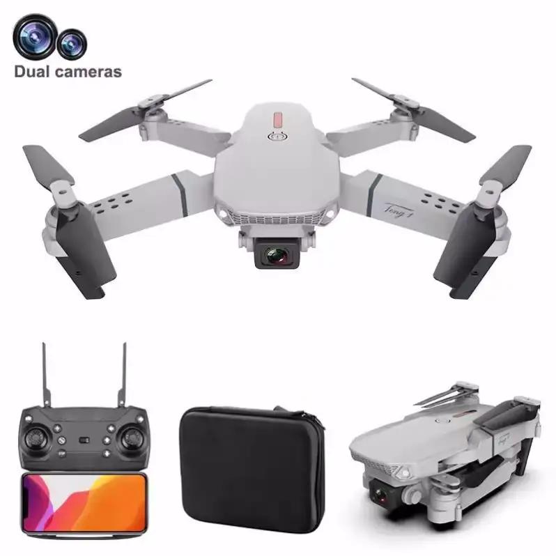 โรงงานขายส่ง E88 Pro Drone 4Kกล้องคู่ Vr โหมด 3d 15 นาทีบินแบตเตอรี่ระยะยาว Fpv Rc พับมินิ Drone