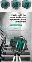 Niveau laser vert rotatif auto-nivelant 360° conforme FCC/ROHS/CE, outil de mesure laser 4D à lignes croisées pour outil électrique