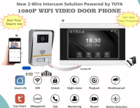 Sistema de Videoportero Inteligente WiFi TUYA de 2 Cables, Económico, para Villa, con Detección de Movimiento 1080P y Registro de Historial