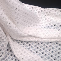Tissu en dentelle de coton à motif de feuilles en guipure, polyester et élasthanne, léger, doux, confortable, tricoté pour vêtements