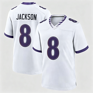 Maillot de football américain pas cher avec broderie # 8 Lamar Jackson Maillot Baltimore pour hommes - Product Image 2