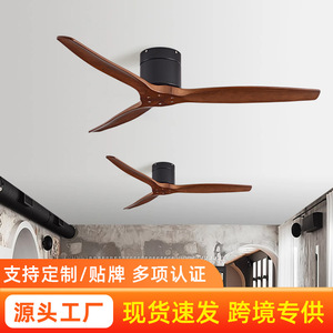 Solid Wood <b>Ceiling</b> <b>Fan</b> Ac Motor Reversible Airflow For Commercial Use Industrial Buildings Low Rise Without Light - Product Image 5