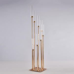 Y-Q051 moderno <span class=keywords><strong>portacandele</strong></span> in <span class=keywords><strong>oro</strong></span> a 8 teste 53 pollici candelabri in metallo <span class=keywords><strong>portacandele</strong></span> per matrimoni centrotavola decorazione - Product Image 2