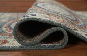 Tamaño personalizable Bohemian Oushak Indian Accent Carpet 6ft Bx9ft Alfombra de lana azul anudada a mano para decoración del hogar - Product Image 5