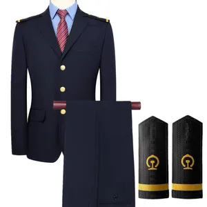 Formeel Pak Blazer Overhemd Broek 3-delige Sets Op Maat Gemaakte Leiderschapsuniform Sets Oceaankapitein Commandant