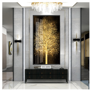 Pannello Decorativo con Stampa a Getto d'Inchiostro su Cornice in Alluminio, <span class=keywords><strong>Albero</strong></span> <span class=keywords><strong>della</strong></span> <span class=keywords><strong>Vita</strong></span> in Porcellana Cristallina con Foglia d'Oro, Arte da Parete per Soggiorno - Product Image 2