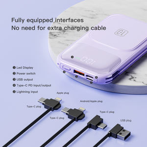 Banco de Energía con Pantalla LED Digital y Cable Integrado, Banco de Energía de Carga Rápida Inalámbrica Magnética de 15 W, <span class=keywords><strong>W1</strong></span> - Product Image 3