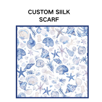 Écharpe longue carrée 100 % soie imprimée sur mesure, châle/étole en soie de mûrier pour printemps/été, motif floral, cadeau