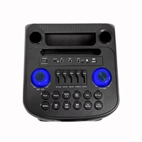 Enceinte Karaoké Portable Stéréo Woofer avec Adaptateur 13.5V, Bluetooth, USB, TF, FM, AUX, Enregistrement, TWS, pour Extérieur et Fêtes à Domicile, Rechargeable, Deux Microphones Sans Fil