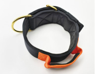 Collier pour grand chien en nylon de 3 pouces de large avec boucle en acier inoxydable doré, poignée de contrôle brodée, pour l'entraînement des Pitbulls robustes