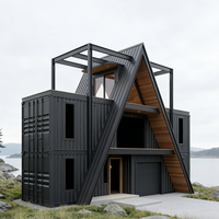 Maison conteneur portable, extensible et détachable en structure acier, avec panneaux sandwich en bois étanches, pour bureaux et hôtels