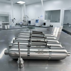 NAI LOK Stainless Steel 316 Seamless Sample Cylinder 2000ml <strong>1</strong> <strong>Gal</strong> 3000PSI <strong>1</strong>/4 Female NPT Double Ended with Male NPT Needle Valve - Product Image 2