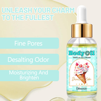 Huile pour le corps à la crème glacée à la vanille parfum longue durée peau lisse d'amande huile corporelle pure éclaircissante et nourrissante pour les soins de la peau