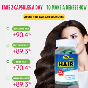 Marque privée Forme Aliments Sains Cheveux Végétaliens Peau Vitamines Gommes Supplément Multivitaminé cheveux 60PCS Gummies Complément alimentaire - Product Image 3