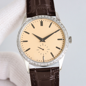 Reloj Mecánico de Alta Calidad con Correa de Cuero de Vaca con Incrustaciones de Diamantes, Esfera de Cristal de Zafiro, Resistente al Agua 3BAR, Diseño Deportivo y de Lujo - Product Image 1