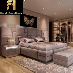 <span class=keywords><strong>Letto</strong></span> King Size Moderno di Lusso con <span class=keywords><strong>Testiera</strong></span> Grande Design Modulare Rivestito in <span class=keywords><strong>Tessuto</strong></span> Garanzia 10 Anni per Casa Hotel e Villa - Product Image 4